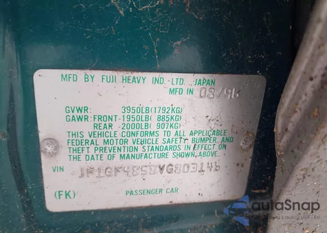 1997 Subaru Impreza Outback Sport from USA, damaged, VIN JF1GF4858VG803146